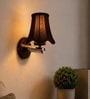 Stylish Metal Wall Lamp with Black Cotton Shade for Hotel & Bedroom
