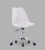 Stylish Modern Rotary Plastic Guest Chairs in White Colour