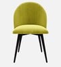 Modern Dining Chair With Iron Legs In Lime Green Color
