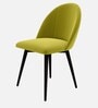 Modern Dining Chair With Iron Legs In Lime Green Color