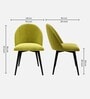 Modern Dining Chair With Iron Legs In Lime Green Color