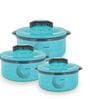 Stylus Blue Plastic & Steel Thermoware Casserole (Set of 3)
