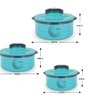 Stylus Blue Plastic & Steel Thermoware Casserole (Set of 3)
