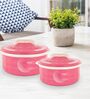 Stylus Pink Plastic & Steel Thermoware Casserole (Set of 2)