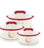 Stylus Red  Plastic & Steel Thermoware Casserole (Set of 3)