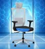 Stylux Breathable Mesh Ergonomic Chair in Black & Grey Colour with Headrest