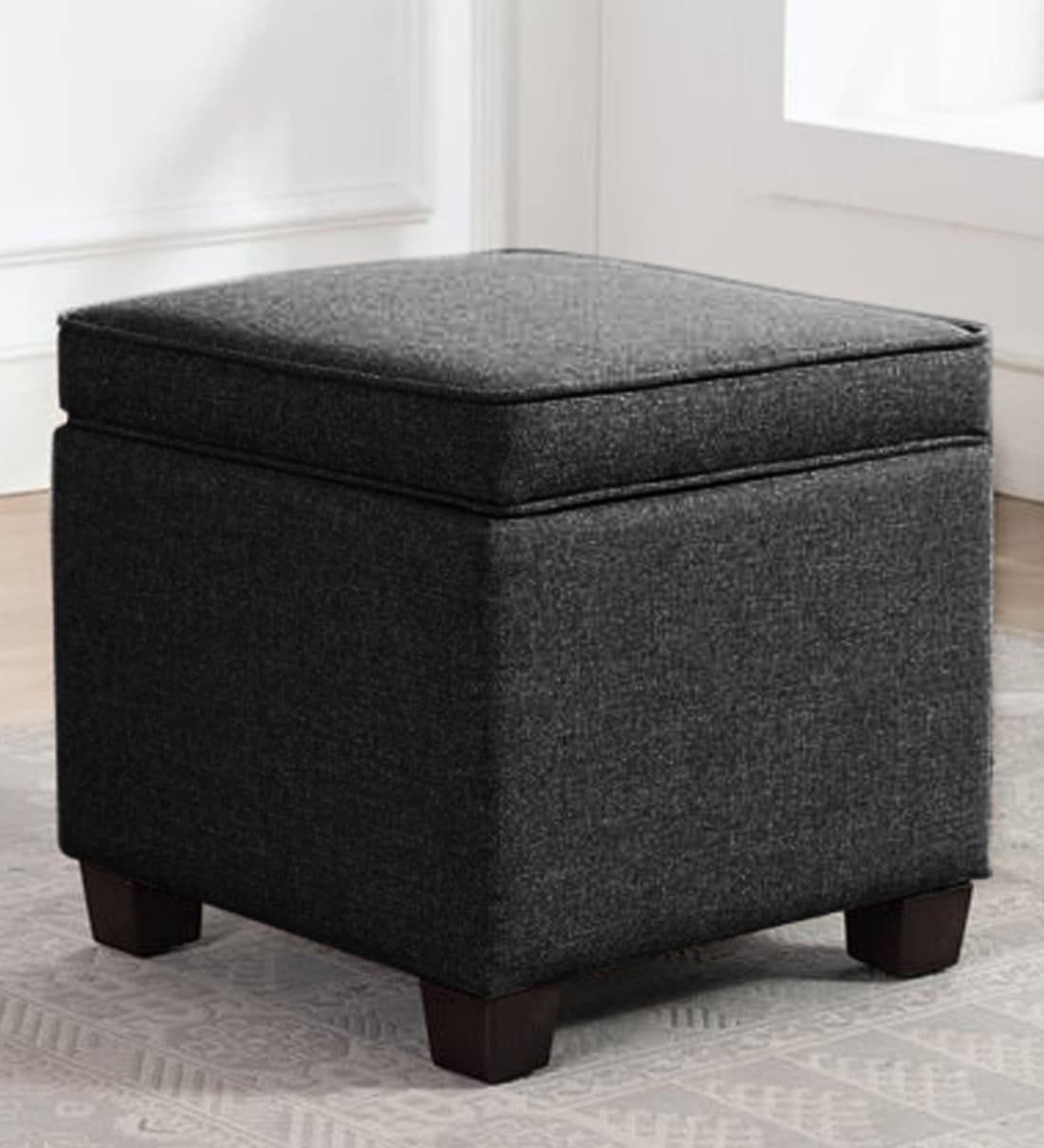 Charcoal grey store ottoman