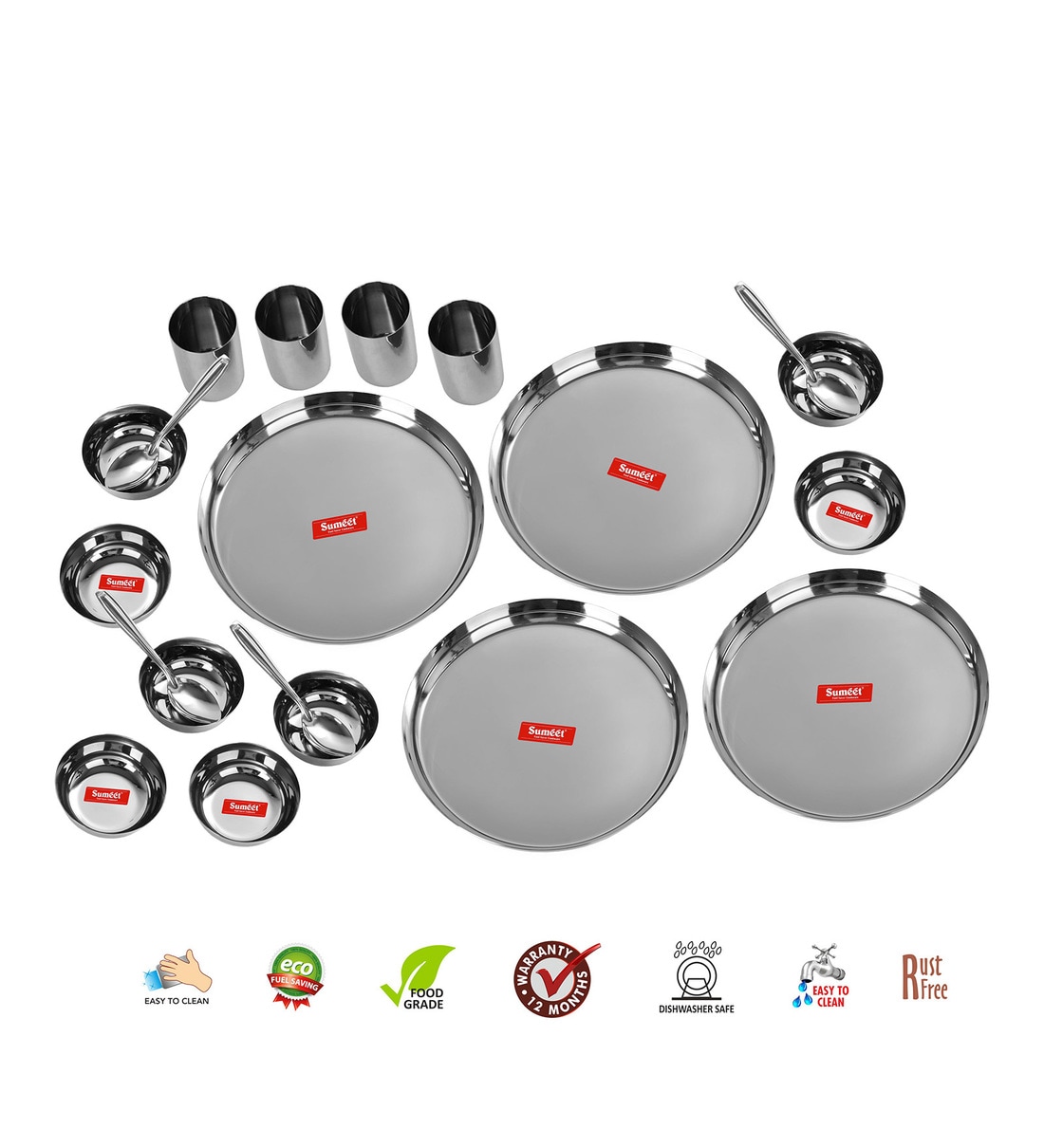 Buy Heavy Gauge Mirror Finish Stainless Steel Dinner Set 20 Pieces By