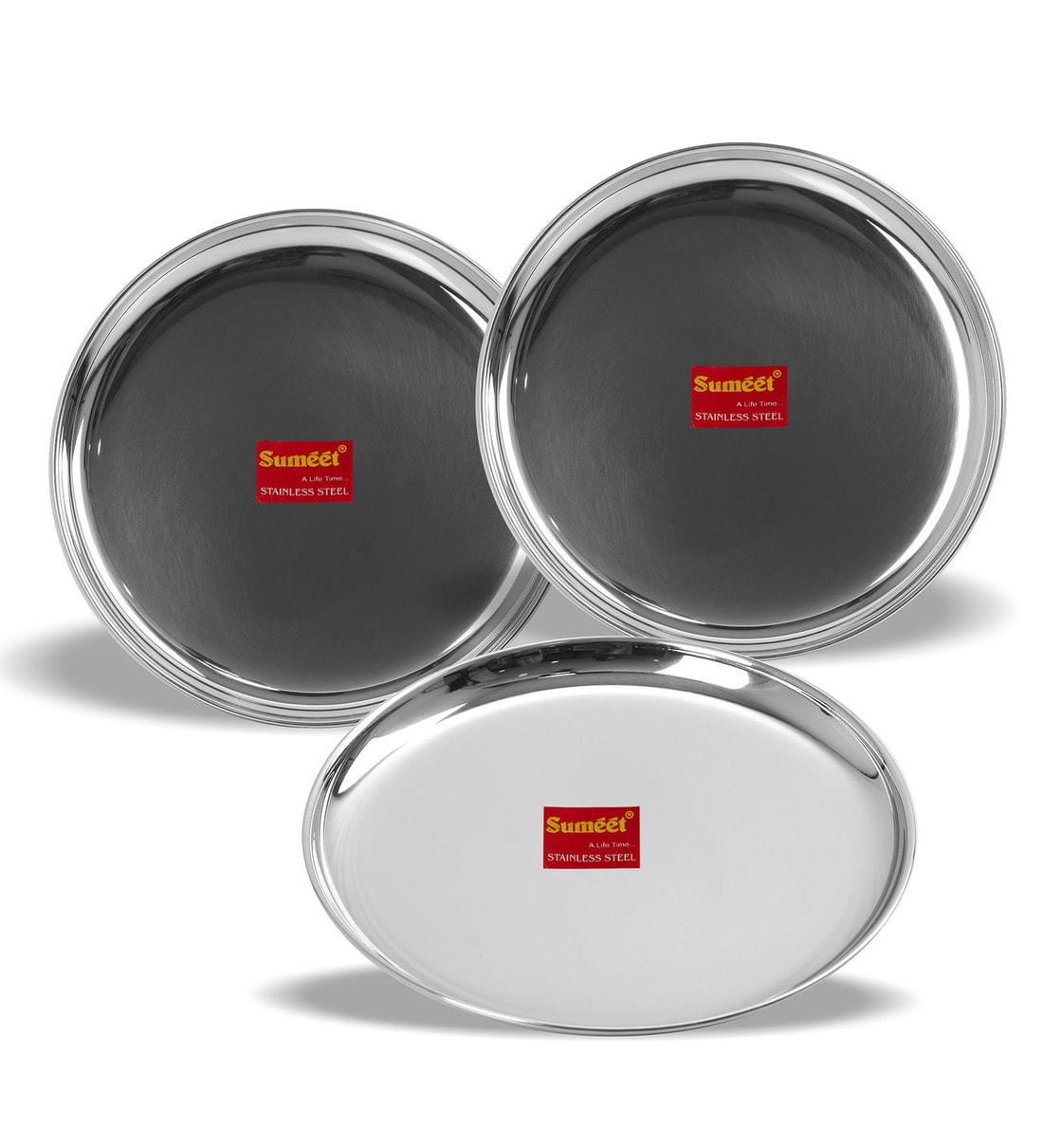Buy Metallics Heavy Gauge Shallow Metal Dinner Plates 3 pieces by