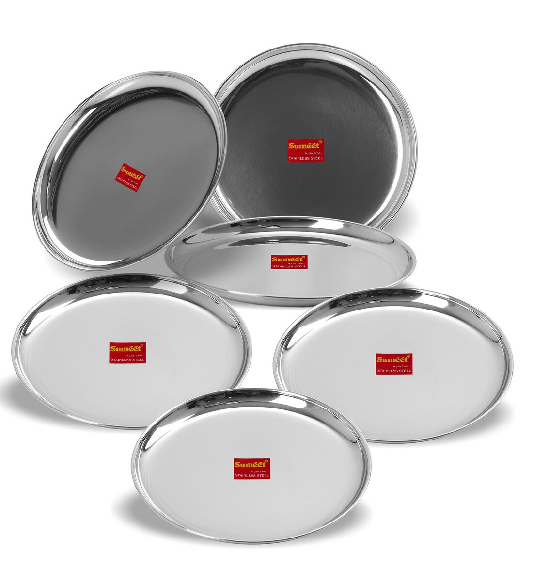 Buy Metallics Heavy Gauge Shallow Metal Dinner Plates 6 pieces by