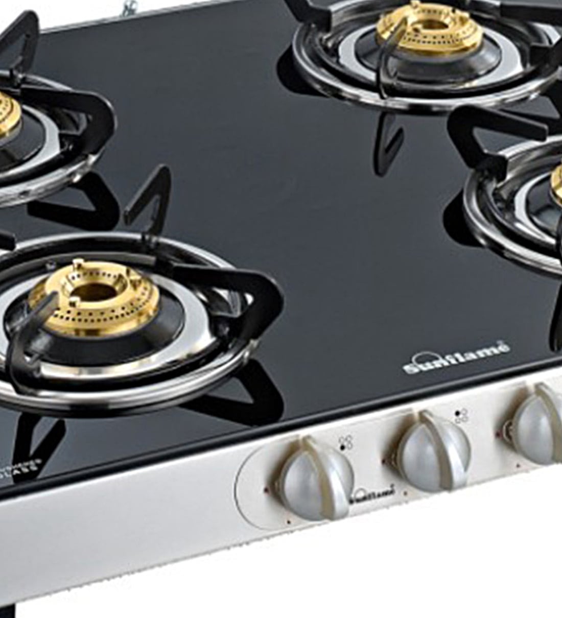 Buy Sunflame Crystal 4 Burner AutoIgnition Toughened Glass Cooktop