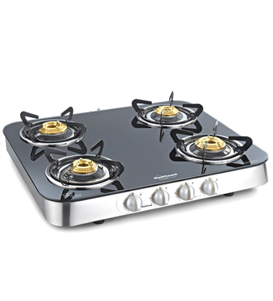 Buy Sunflame Crystal Curve 4 Burner AutoIgnition Toughened Glass