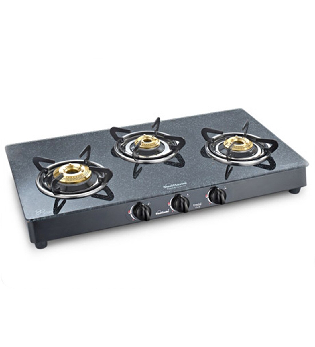 Buy Sunflame Crystal Granito Toughened Glass 3burner Auto Ignition