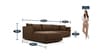 Northern Fabric RHS Sectional Sofain Coffee Brown Colour