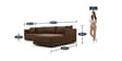 Northern LHS 6 Seater Sectional Sofa In Coffee Brown Colour