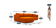 Northern RHS 6 Seater Sectional Sofa In Vivid Orange Colour