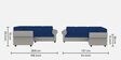 Sungy Fabric RHS Sectional Sofa In Blue & grey Finish