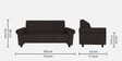 Supreme Adv Fabric 3 Seater Sofa In Dark Brown Colour