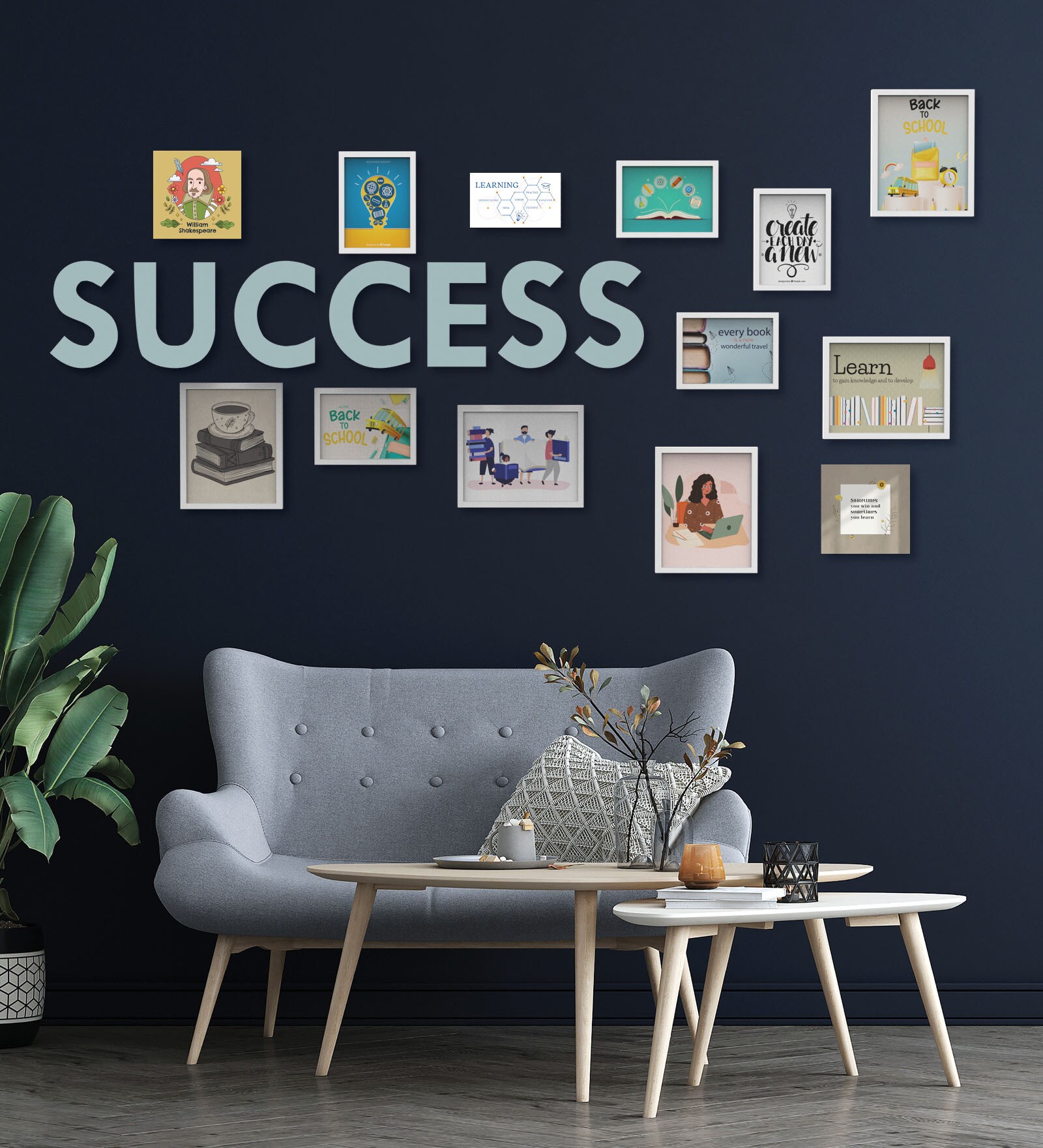 Buy Success Plaque (Set Of 10) White MDF-Collage Photo Frames at 53% ...