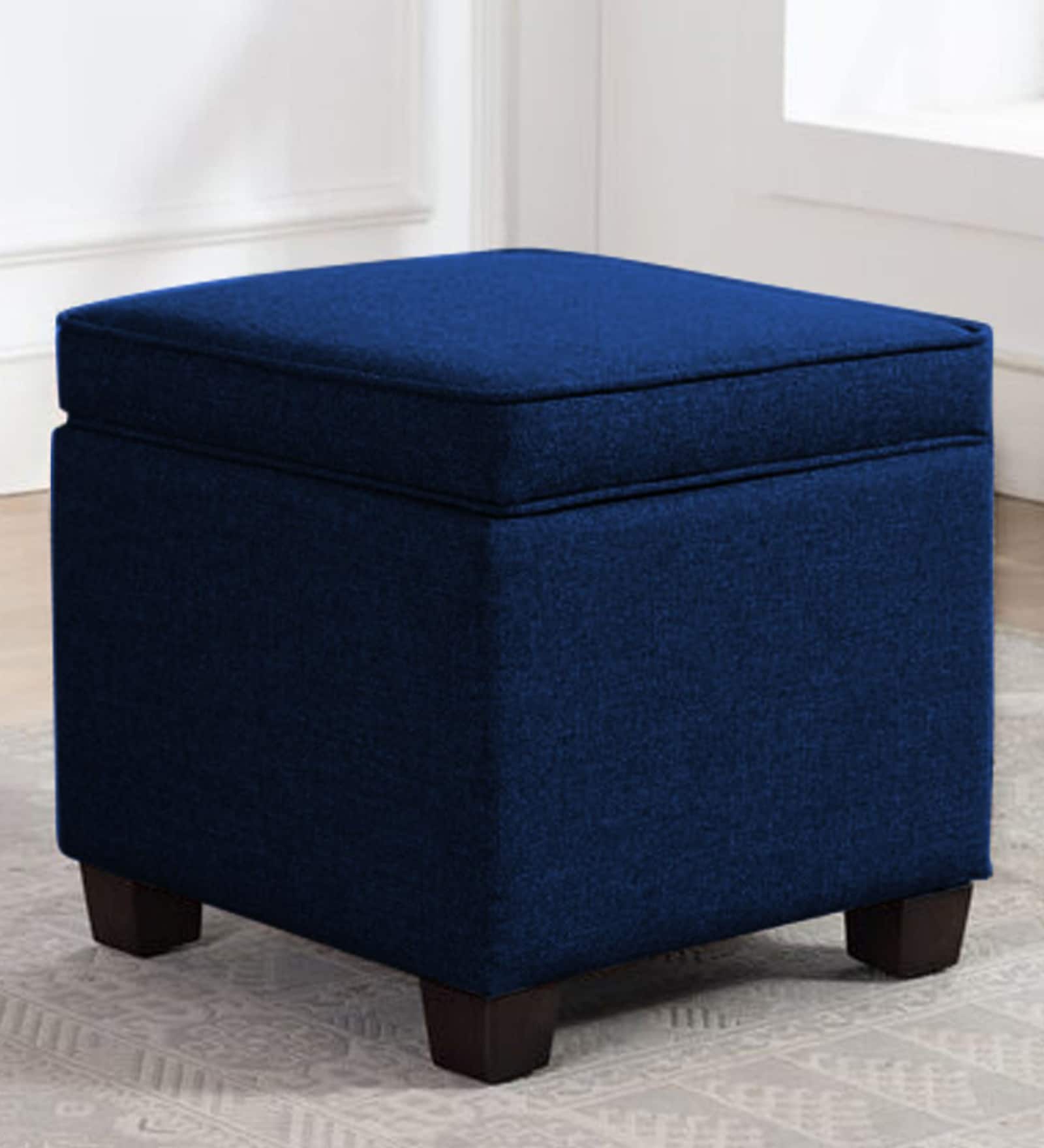 Sudan Fabric Ottoman in Royal Blue Colour