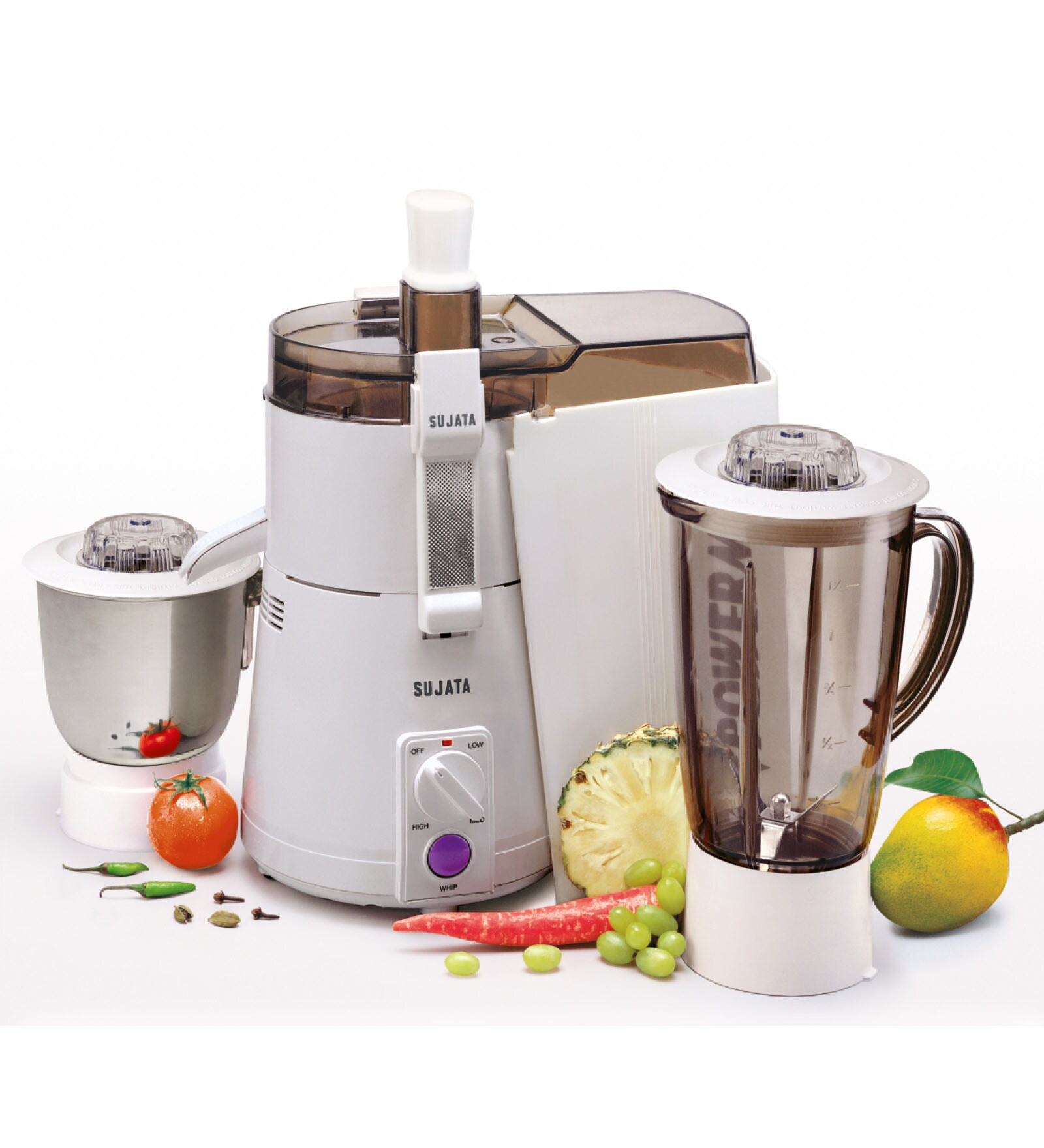 Buy Sujata 2 Jars 900W White Juicer Mixer Grinder (Model No POWERMATIC