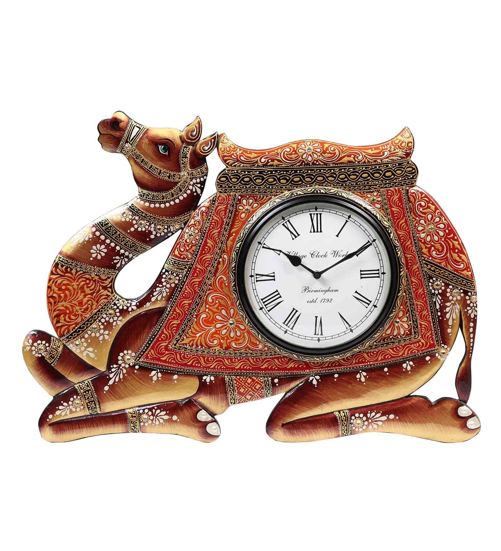 Multicolor Solid Wood Analog Wall Clock