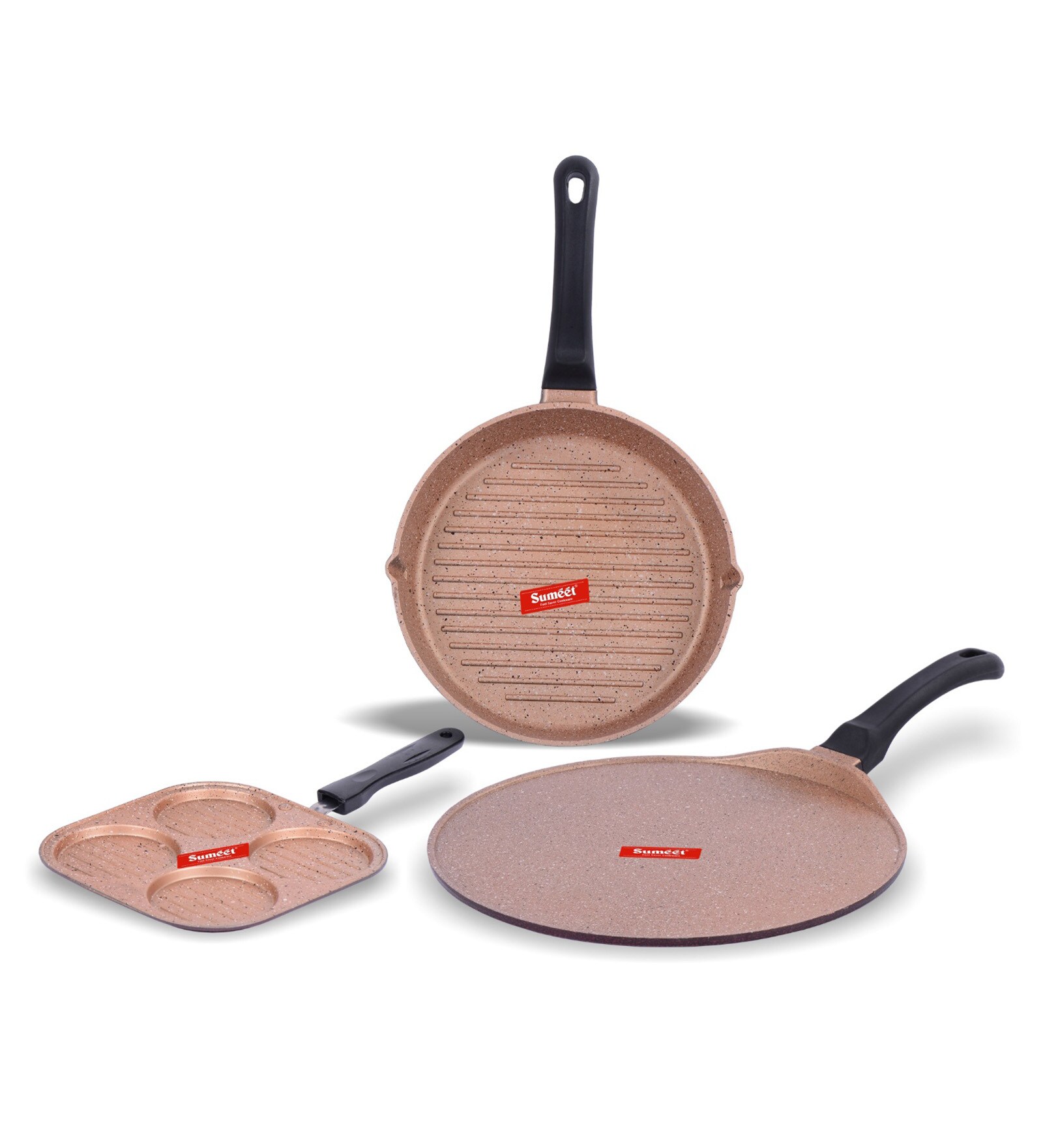 Buy Aluminium NonStick Granite Finish 3 Pcs Cookware Set at 36 OFF by