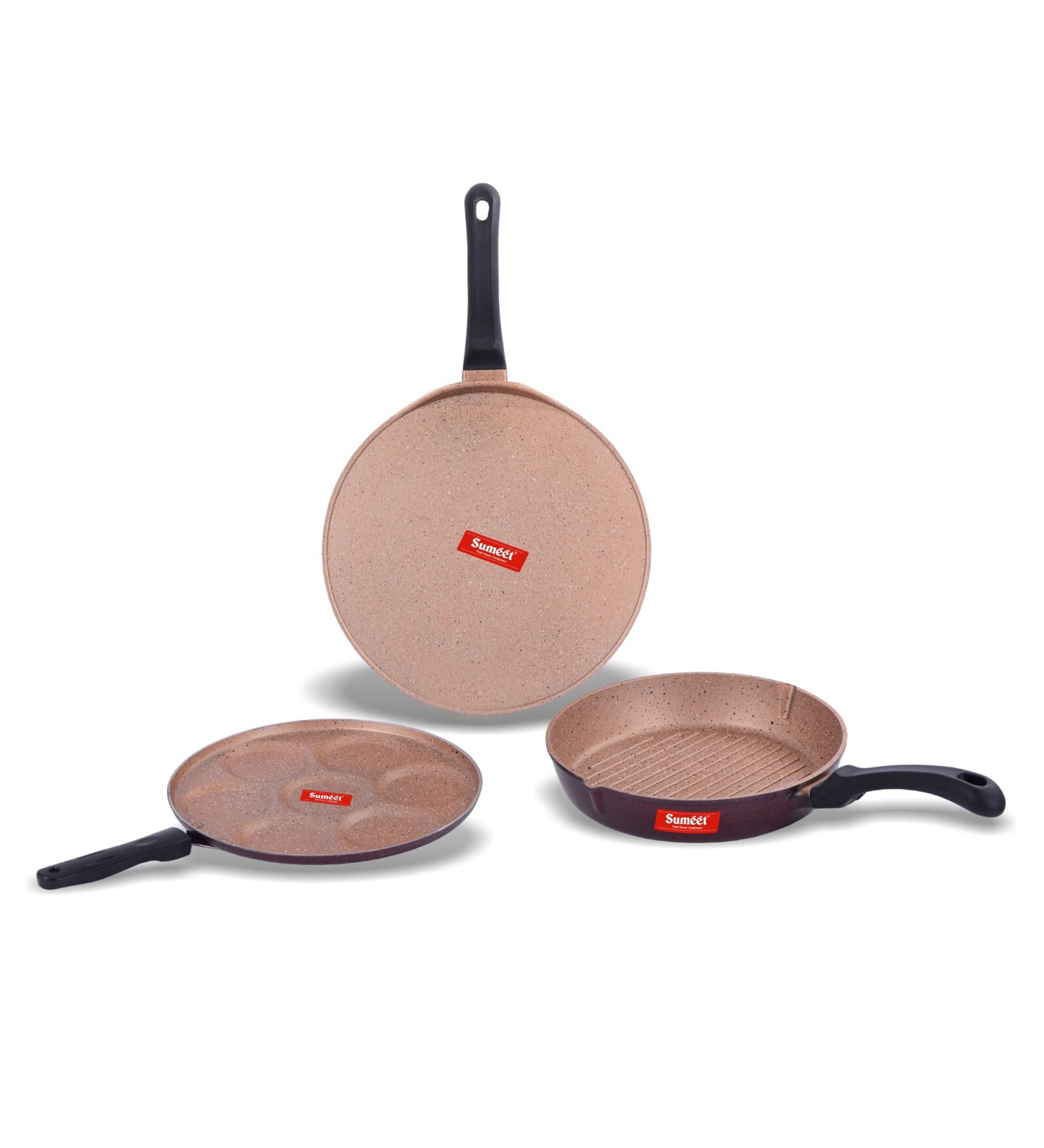 Buy Aluminium NonStick Granite Finish 3 Pcs Cookware Set at 36 OFF by