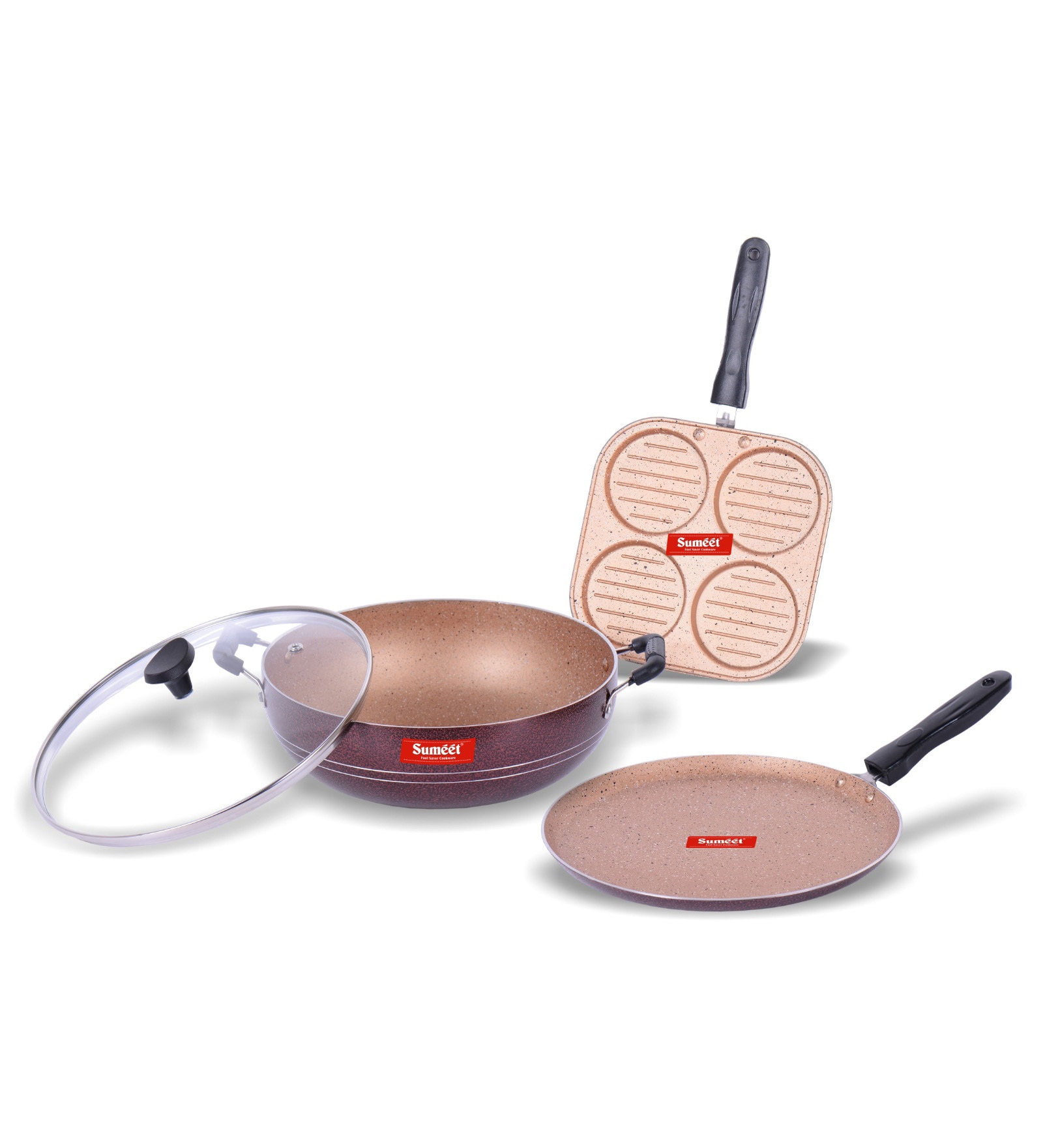 Buy Revantio Granite Finish NonStick (Set Of 3) Cookware Set at 42