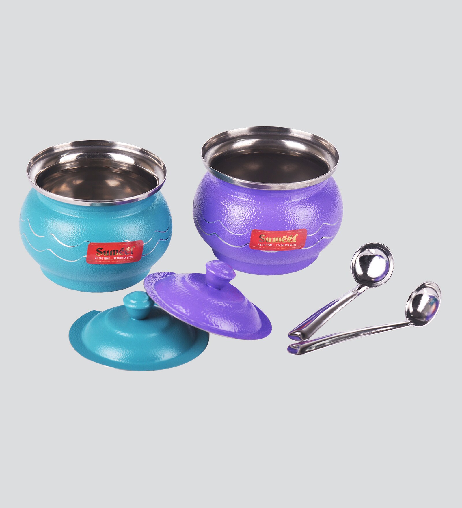 300Ml Stainless Steel (Set Of 2 ) Oil & Ghee Storage Container