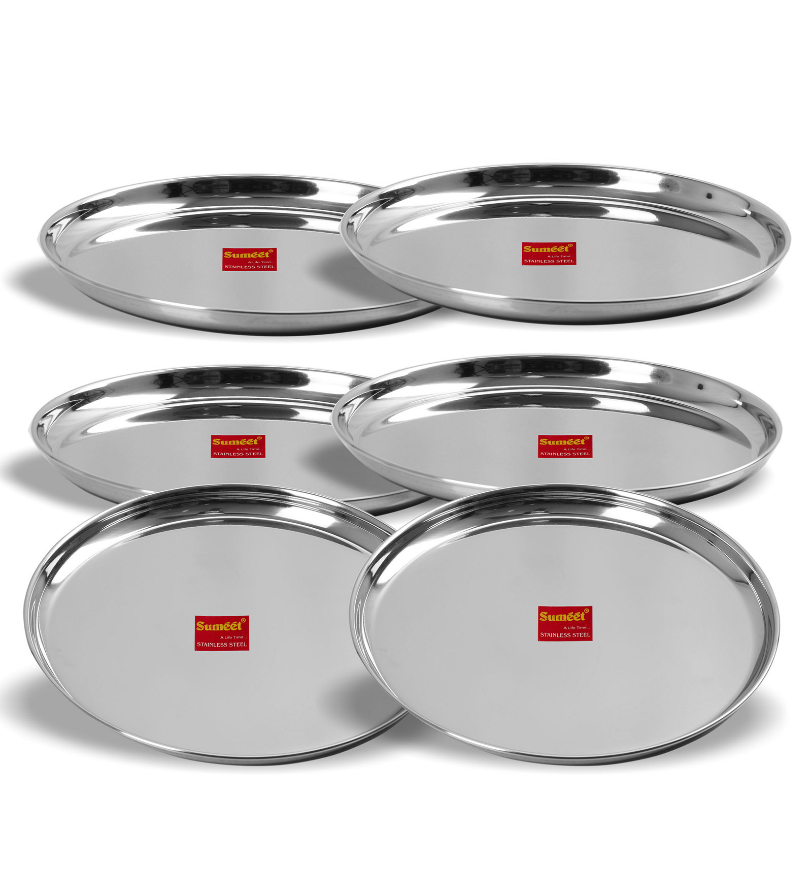 Metallics Heavy Gauge Metal (Set Of 6) Dinner Plates
