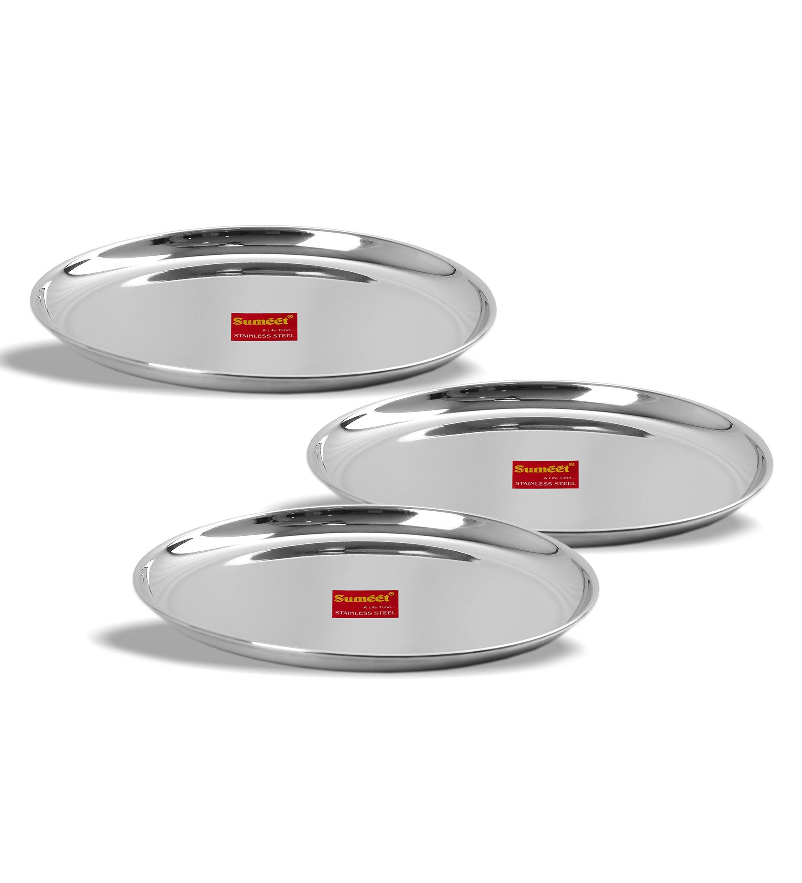 Buy Metallics Heavy Gauge Shallow Metal Dinner Plates 3 pieces by