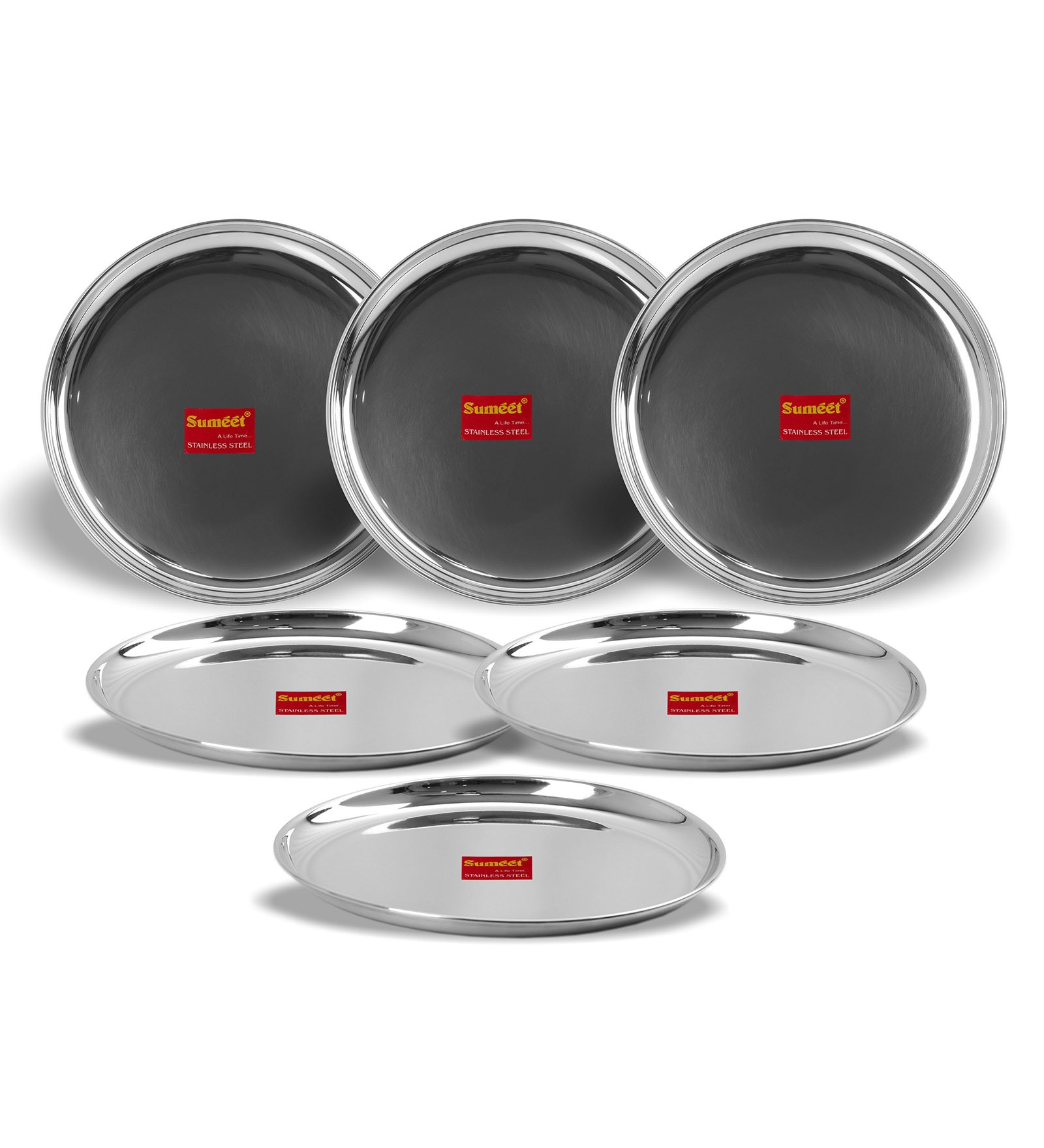 Buy Metallics Heavy Gauge Shallow Metal (Set Of 6) Dinner Plates at 38