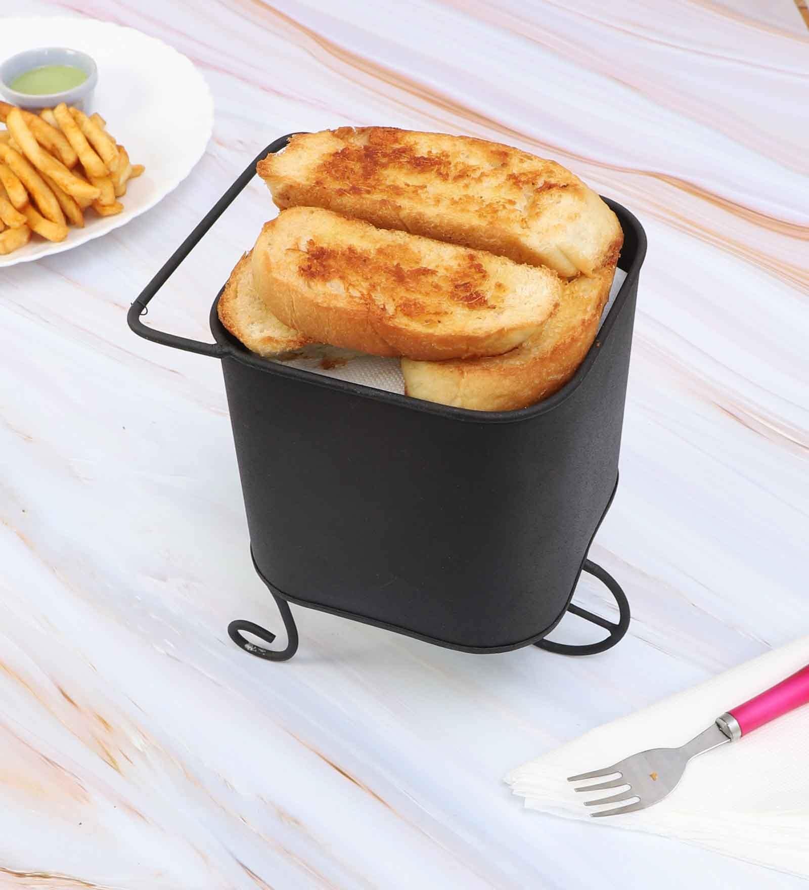 Black Square  Snacks Platter with Wheels