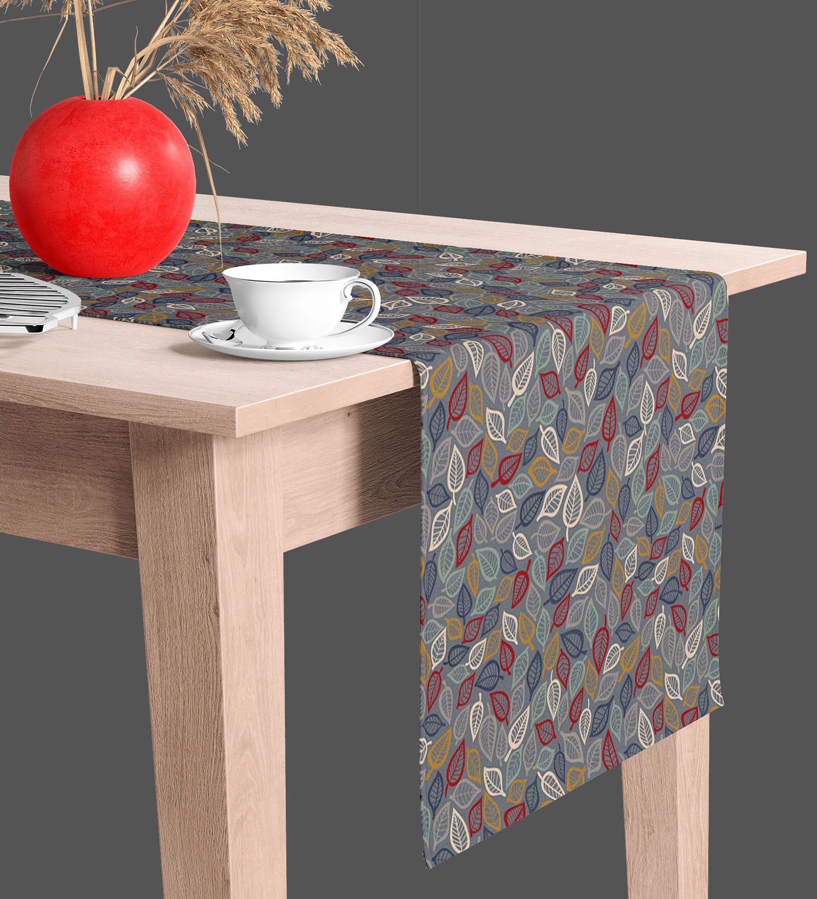 Summer Leaves  Multicolor (84 x 12) Cotton Canvas Table Runner
