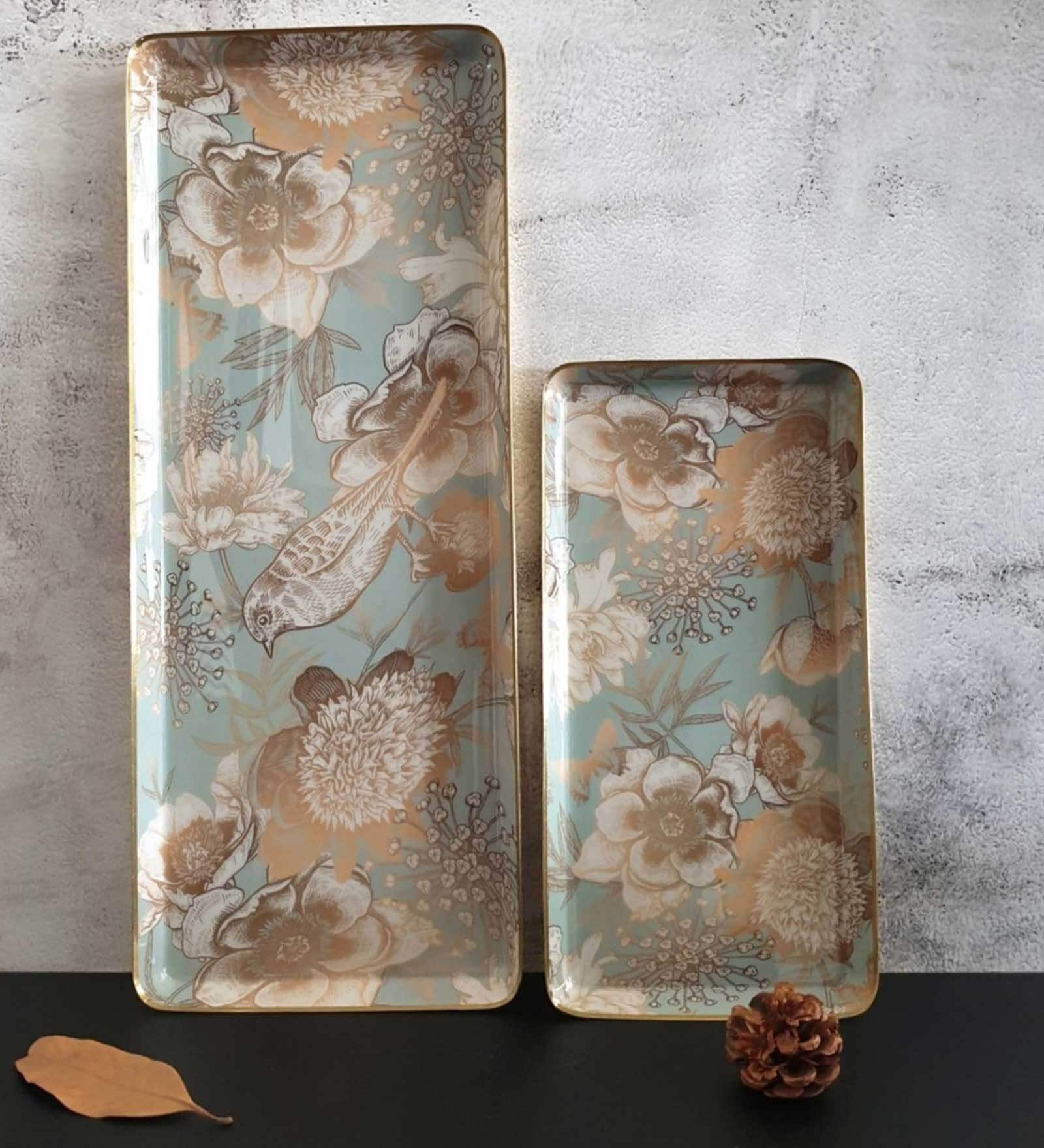 Summer Rain Metal Serving Platter
