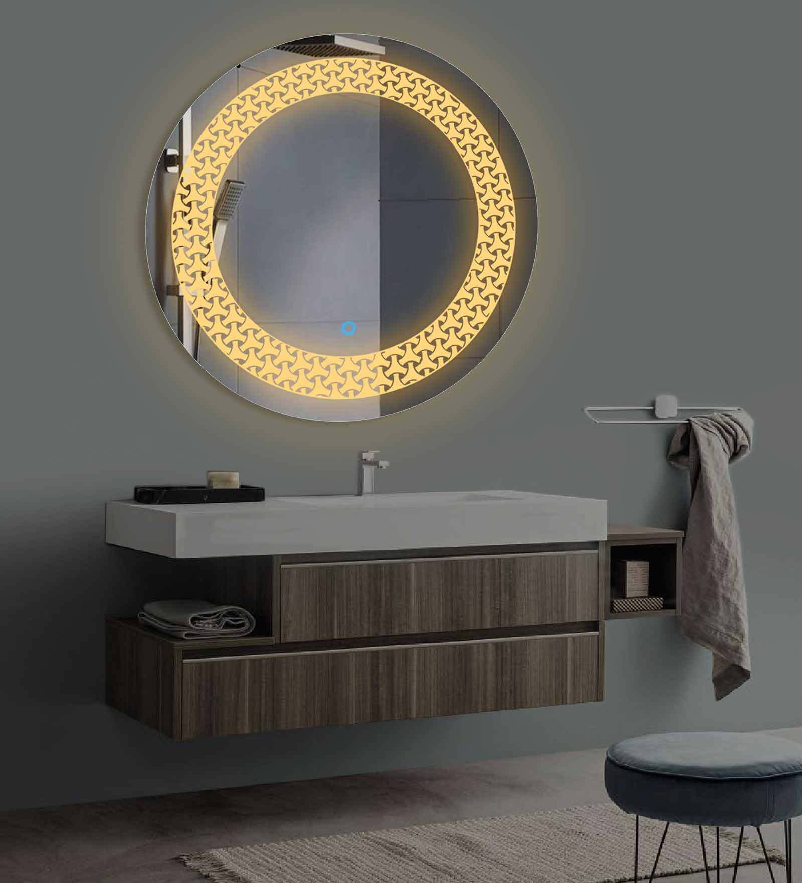 White Glass Artist LED Mirror