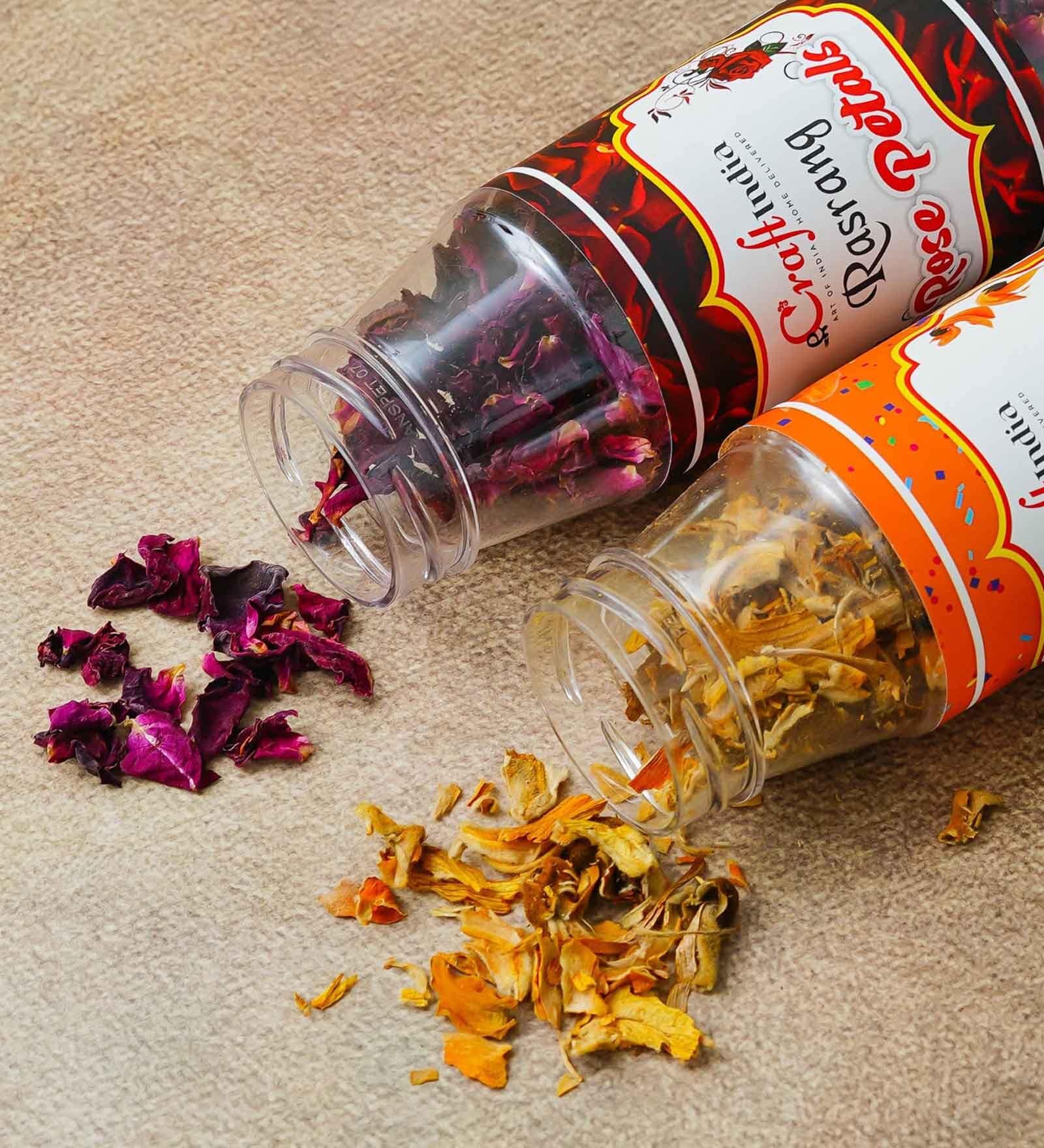 Sun Dried Rose Petals and Tesu Flowers Petals (Pack of 2)