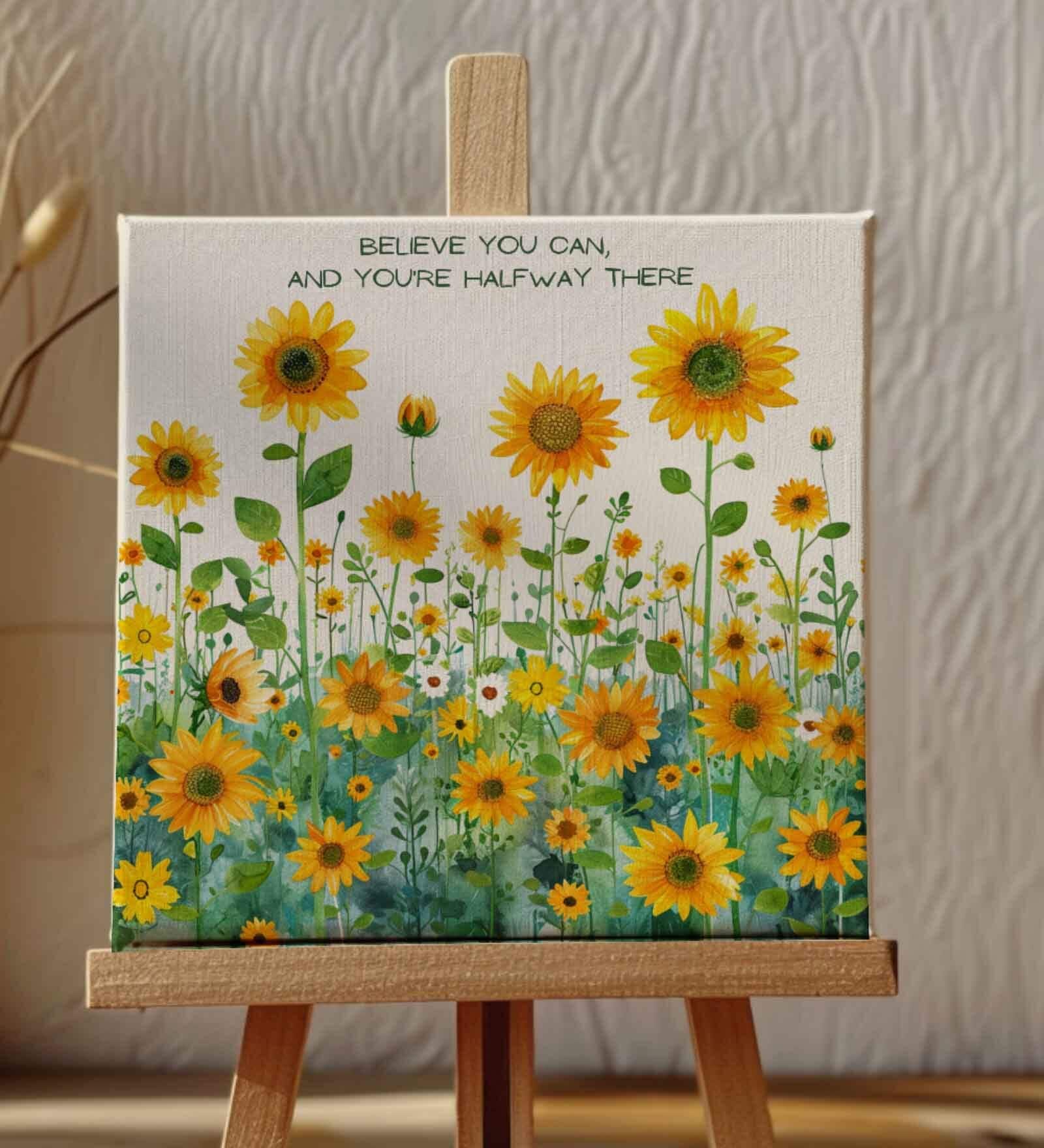 SunFlower Belief Mini Canvas Frame