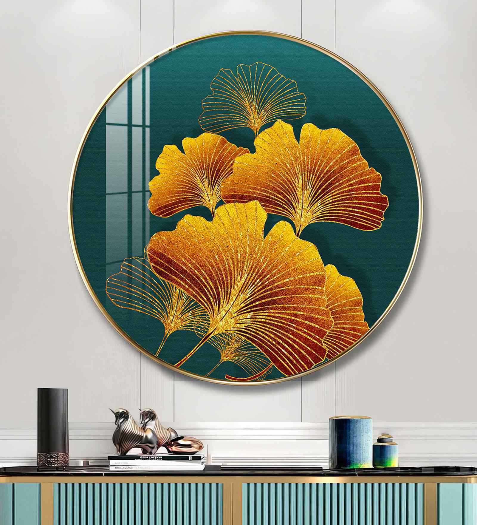 Sunlit Blossom Acrylic Round Wall Art