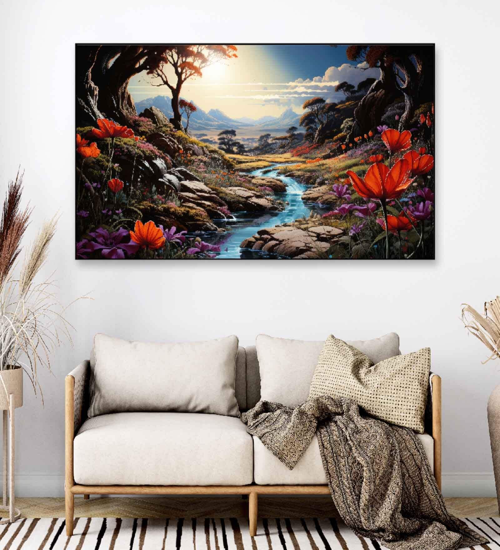 Sunrise Multicolour Canvas Art Print
