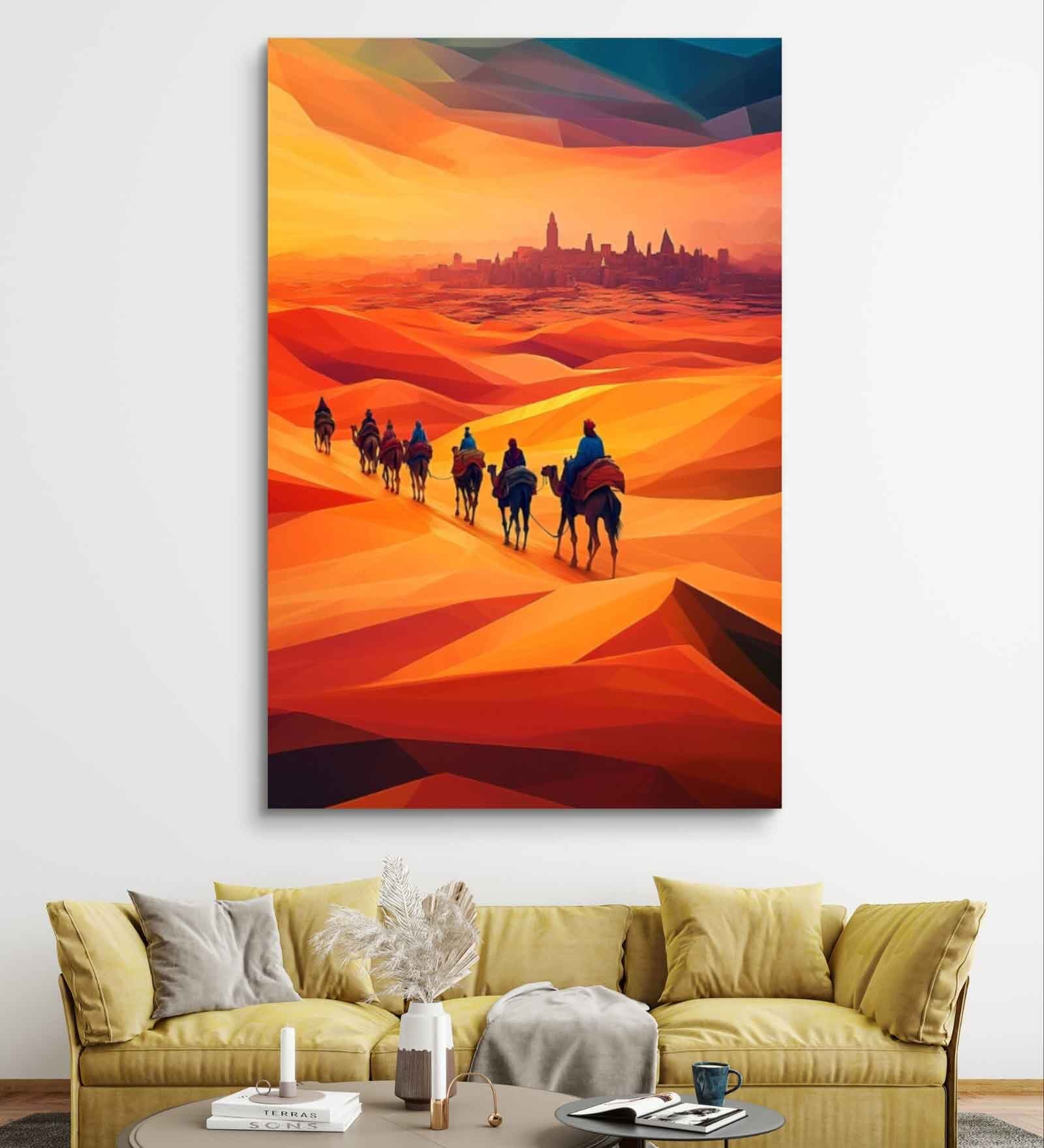 Sunset in the Sahara Canvas Painting