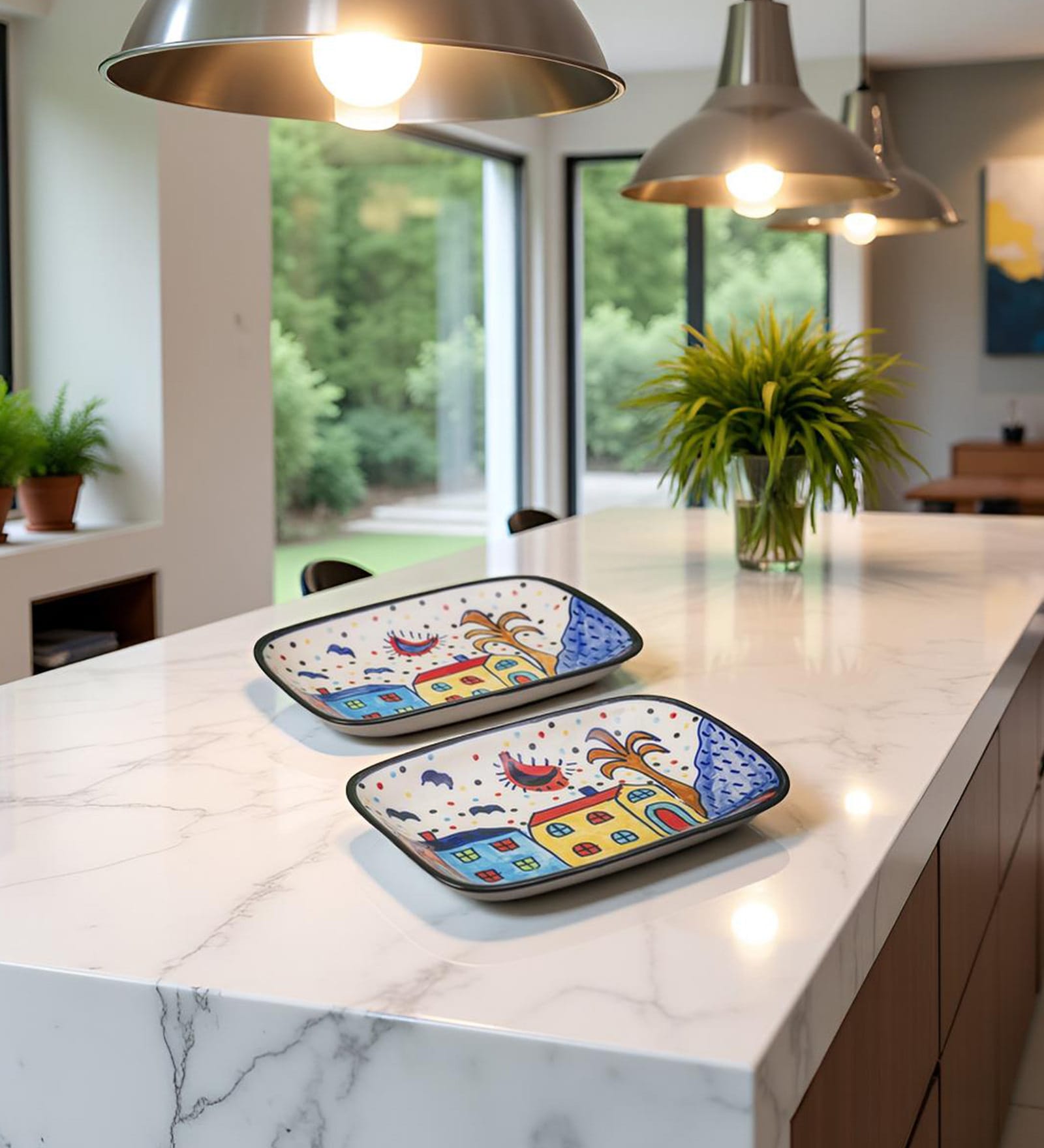 Sunspot Cottage Ceramic Plate Set of 2 dinnerware Sets Plates