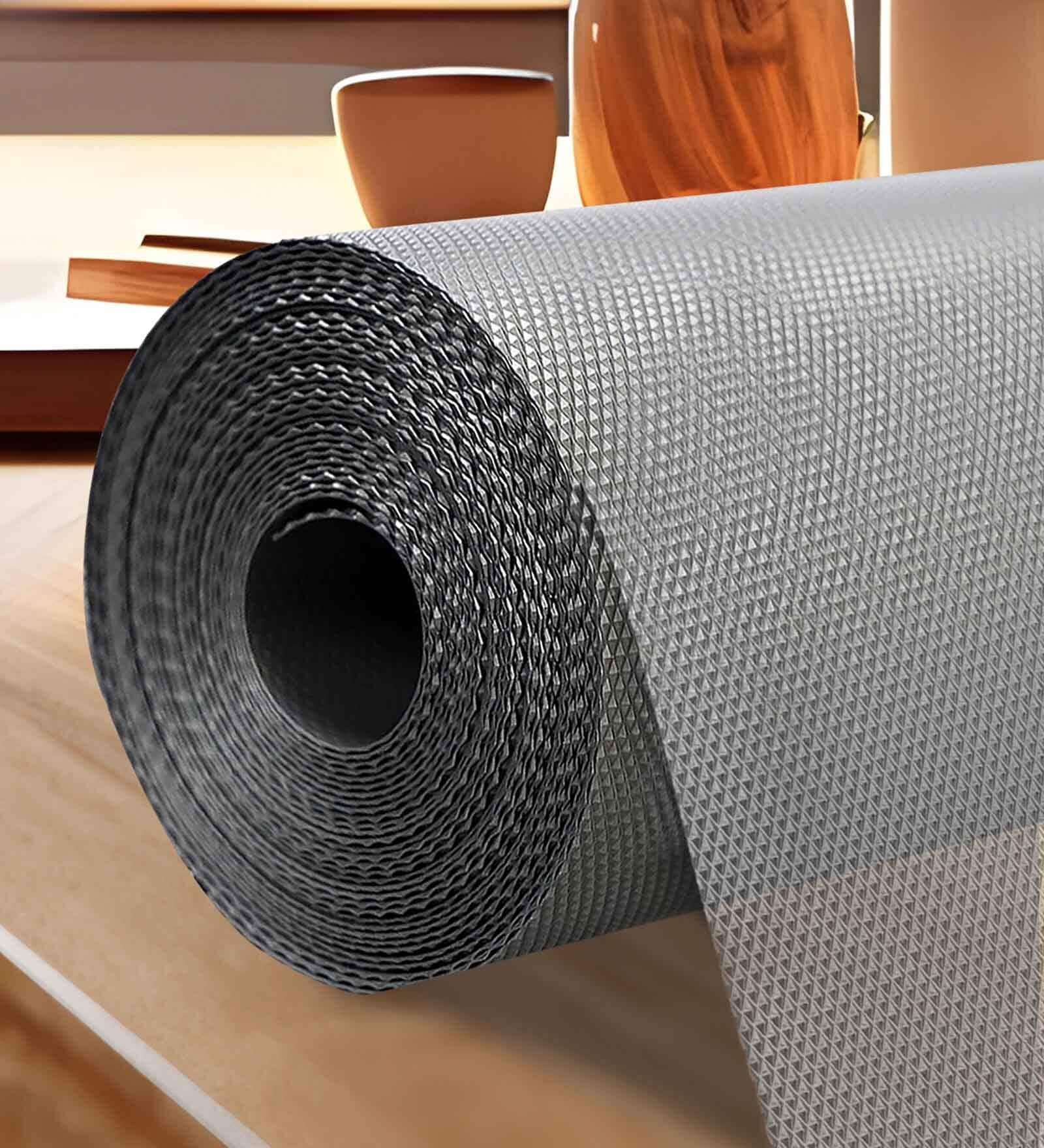 Sunvibe (45cm X 1.25m) Multi-Purpose EVA Non-Slip Kitchen Drawer Shelf and Cabinet Liners (Grey)