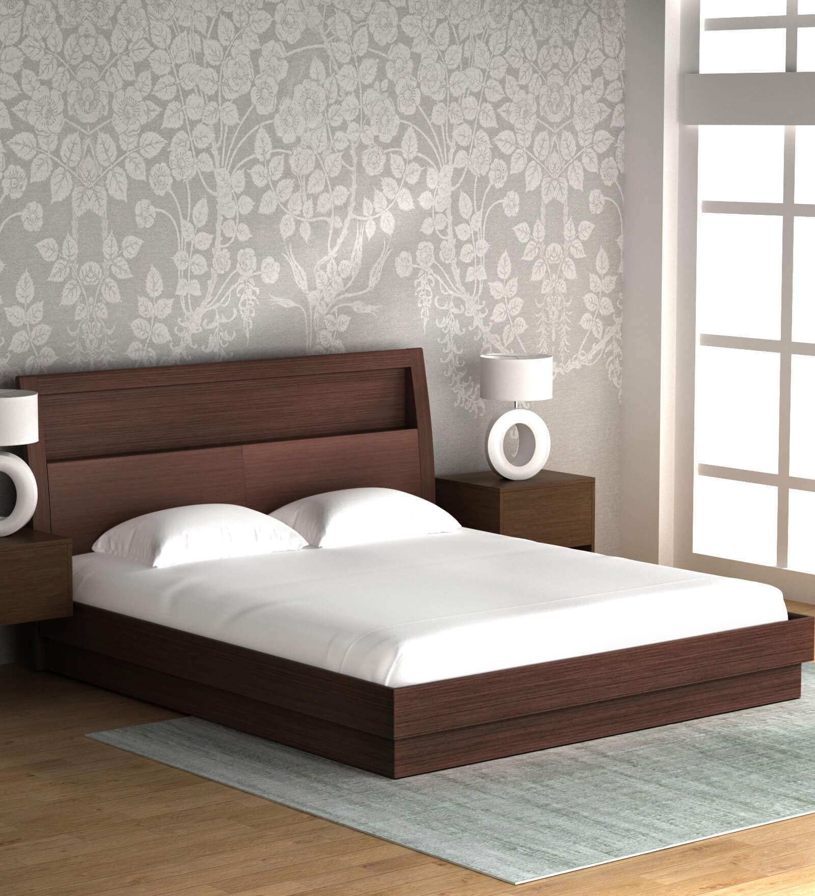 Buy Super Magna King Size Bed with Hydraulic Storage in indian Mahogany