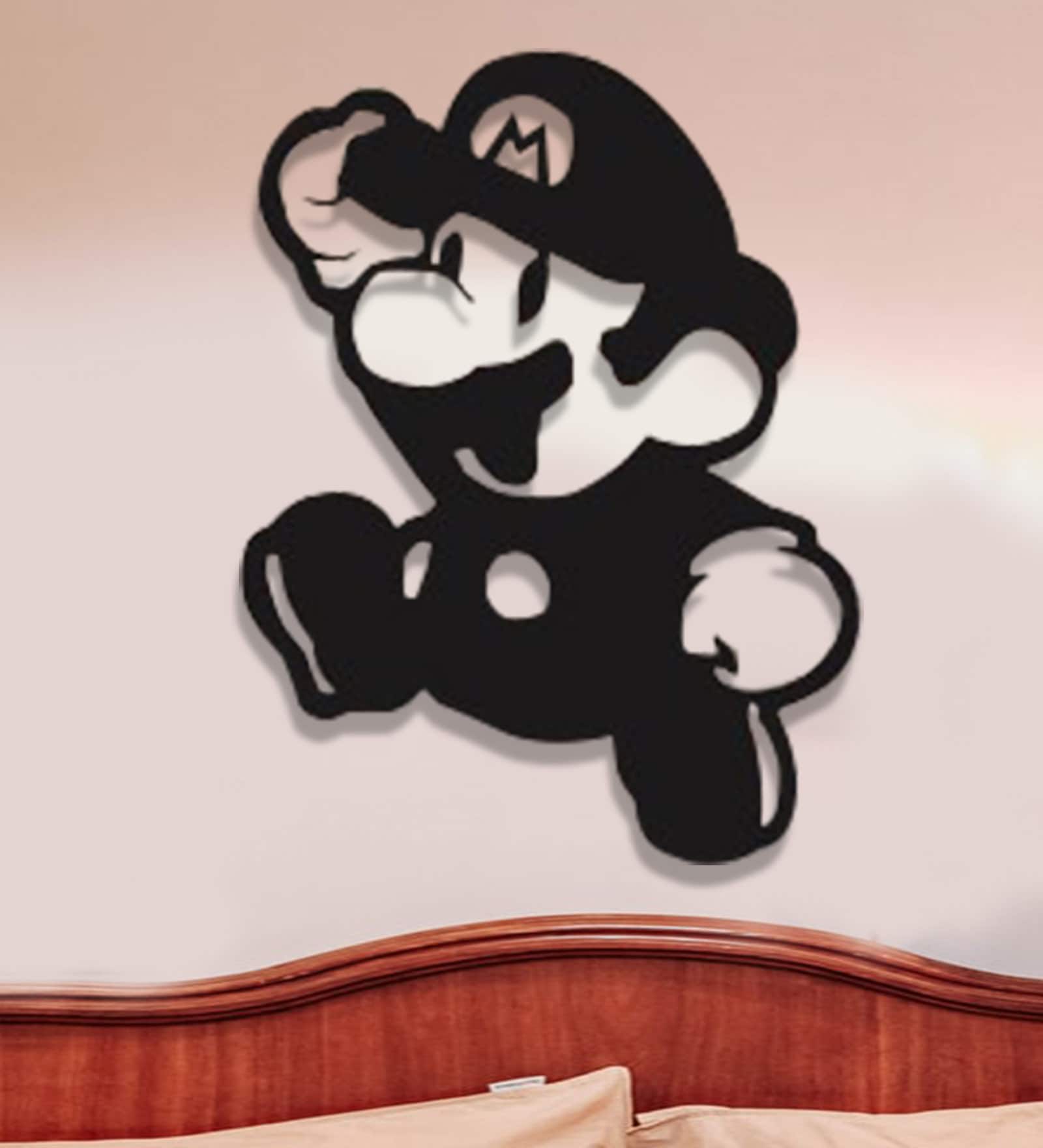 Iron Mario Wall Art In Black