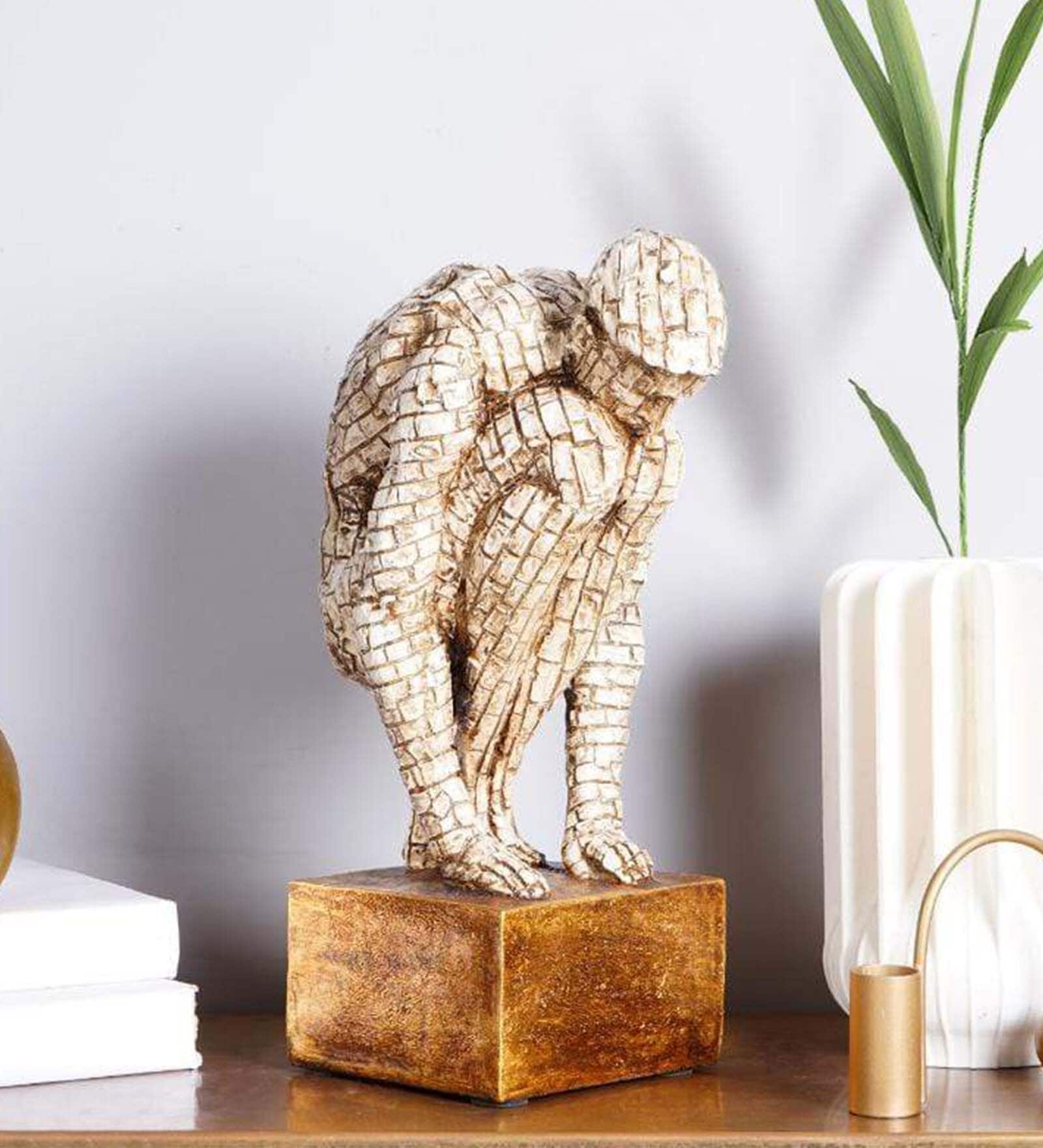 Surreal Bricked Man Resin Human Figurine