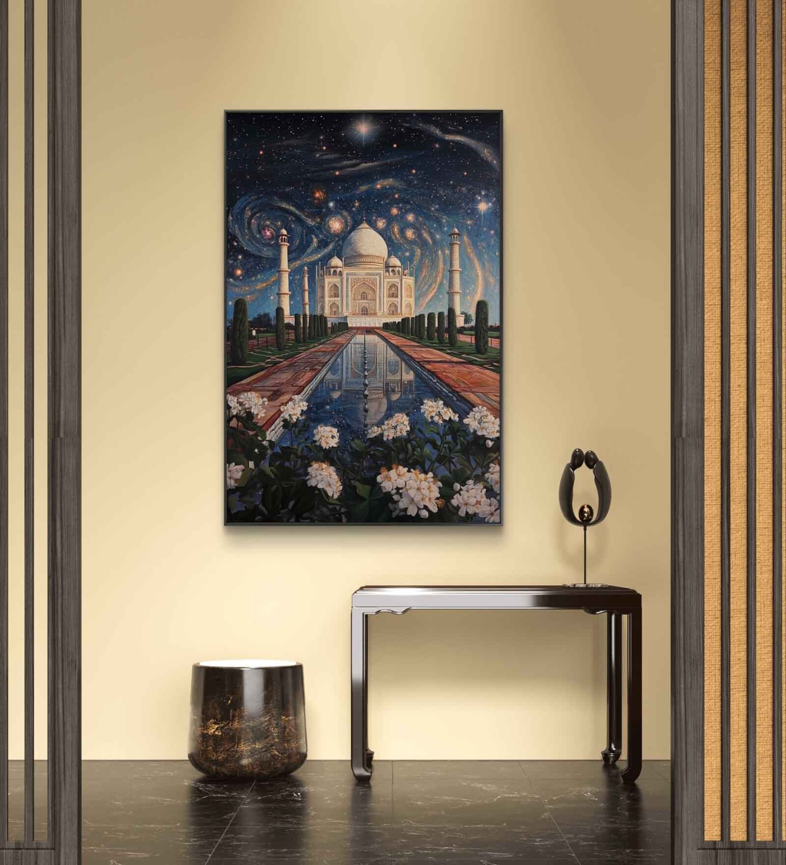 Surrealistic Taj Mahal 20inx28in Gallery Wrap Canvas Painting