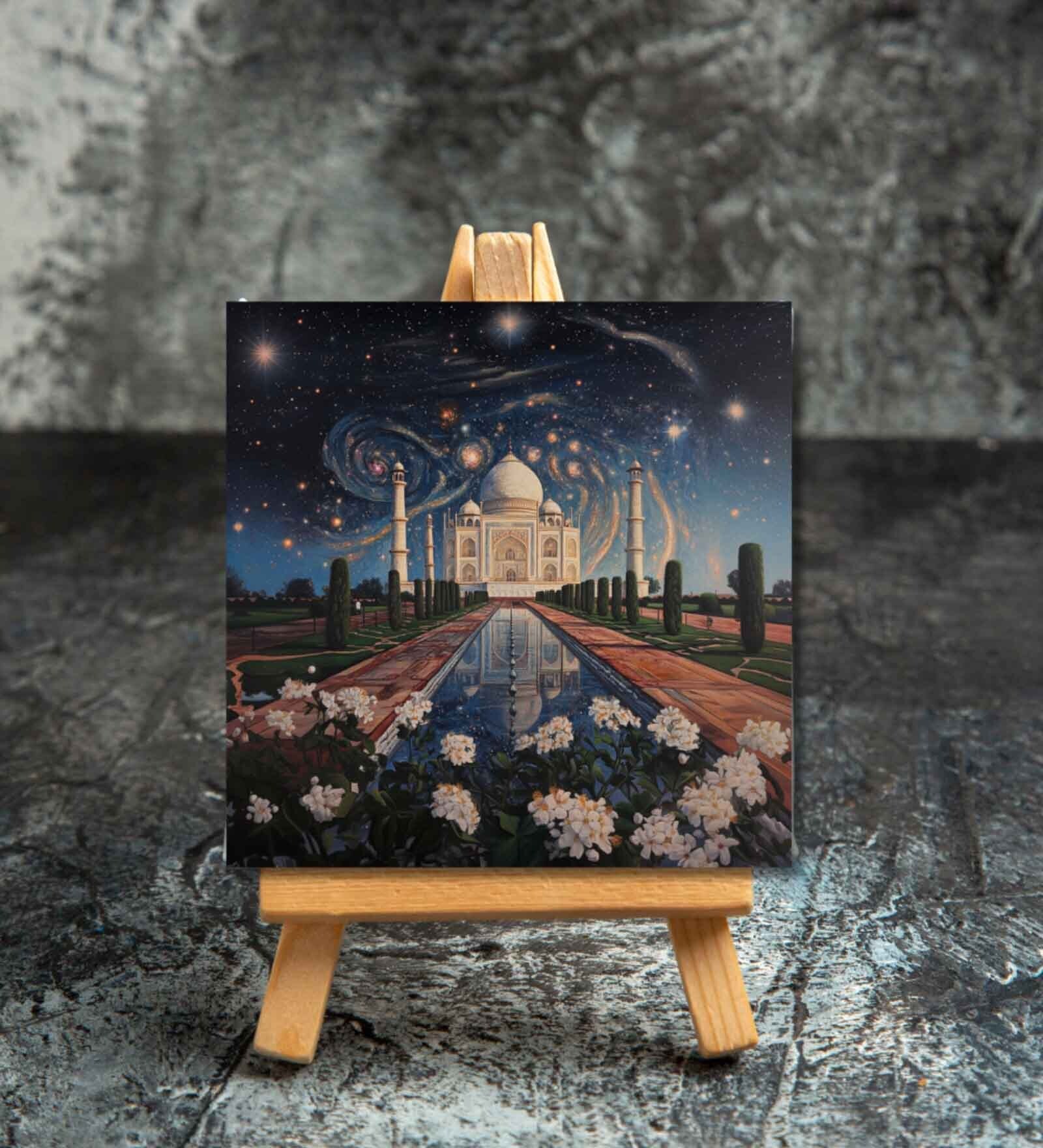 Surrealistic Taj Mahal Mini Canvas Frame