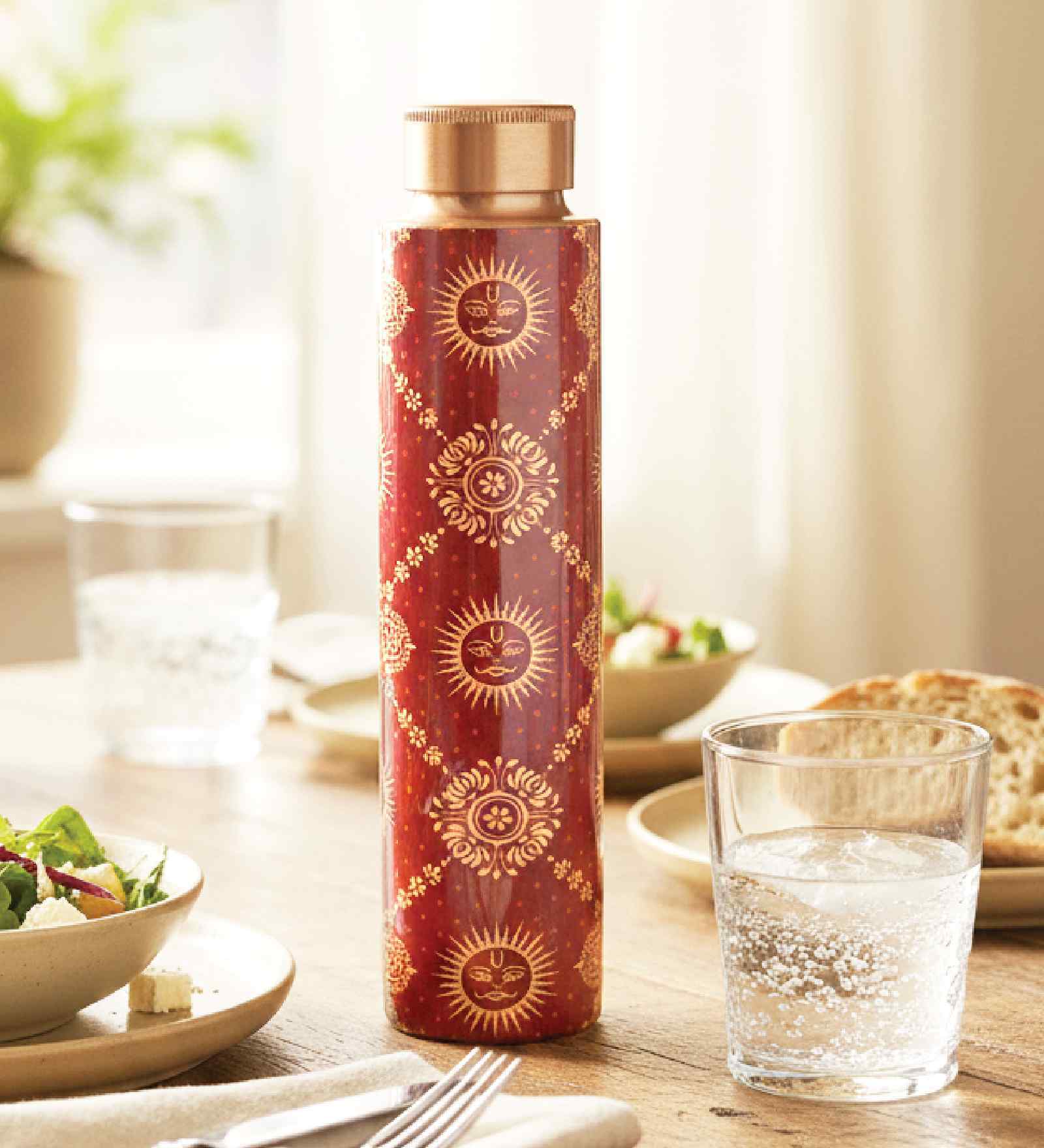 Surya and OM 950ml Copper water Bottle
